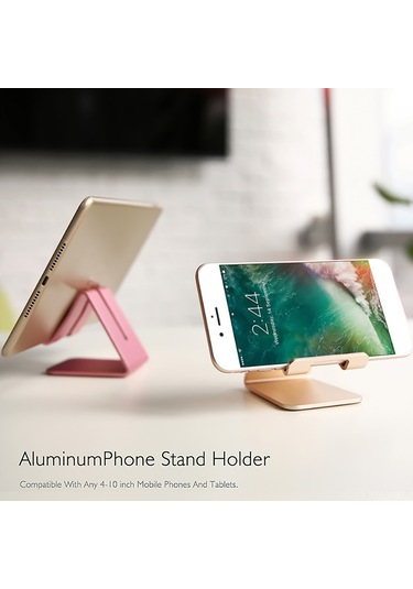 Honmex Plastik Pembe Masaüstü Telefon/tablet Tutucu: Anti-kayma, Şarj Delikli, Kolay Kolluklu, Ergonomik Görünüm Açısı