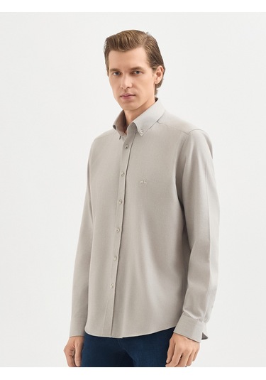 Karaca Erkek Slım Fıt Gömlek-bej 11.25w.04.013 Bej