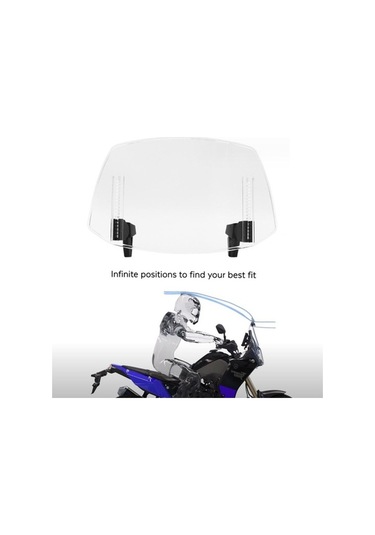 Yingfu Genel Kullanımlı Ayarlanabilir Ön Cam Spoiler Hava Deflektör Rüzgar Koruması Motosiklet Ekipmanı Şeffaf