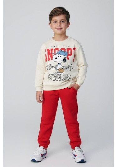 Erkek Çocuk Snoopy Baskılı Eşofman Takım Dmb-4141 Kırmızı