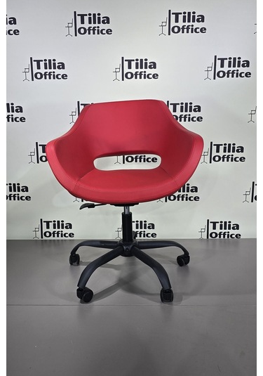 Monaco Çalışma Kesim Koltuğu Yonca Tekerlekli Siyah Ayak Kırmızı