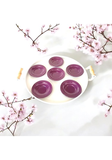 Çay Tabağı-bardak Altlığı-metal Mor Çay Tabağı-paslanmaz K Mor