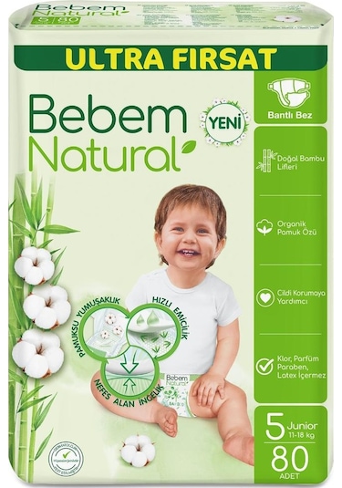 Bebem Natural 5 Numara Junior Bebek Bezi 80'li