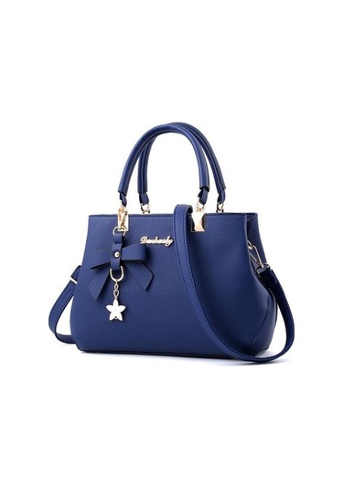 Wondernest Kadın Lüks Bez Erik Çiçeği Yay Tatlı Messenger Çanta Koyu Mavi Koyu Mavi