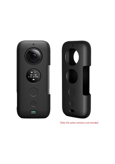 Neevoyu Insta 360 One X Kamera İçin Siyah Silikon Korumalı Kılıf - Darbe Ve Çiziklerden Koruma, Tam Kaplama Tasarımı