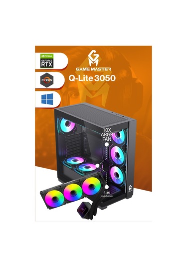 Game Master Qlite-3050 R5-5600 32 GB 512 GB M.2 SSD 6 GB RTX3050 Free Dos Masaüstü Oyuncu Bilgisayarı