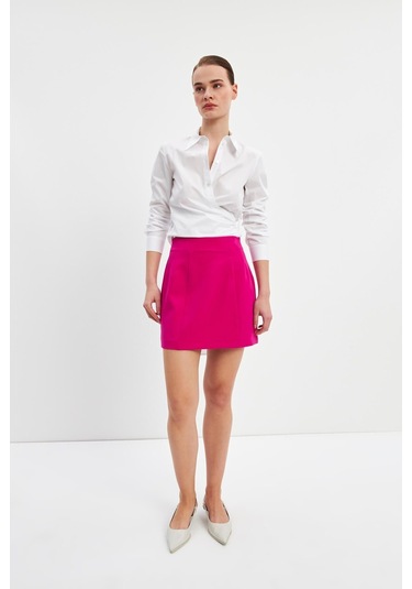 Stella Pulvis Pembe Krep Mini Etek Pembe