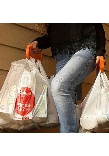 2 Adet Poşet Taşıma Aparatı Çok Amaçlı Market Pazar Poşet Taşıma Aparatı Poşet Tutucu Taşıma Kiti Kırmızı