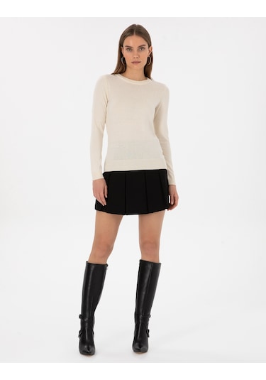 Pierre Cardin Kadın Ekru Kazak /triko 50315758-vr019 Ekru