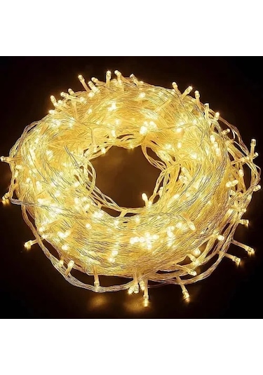 10m 60 Led Pilli 2 Kademeli Gün Işığı Şeffaf Kablo Çok Renkli