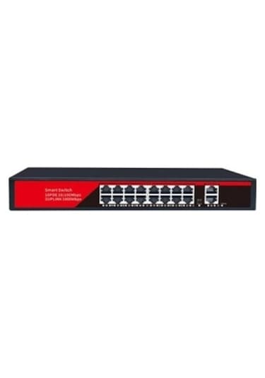 Ezcool EZ-16PSF 16XFE+2XGE 240 W Yönetilemez Poe Switch