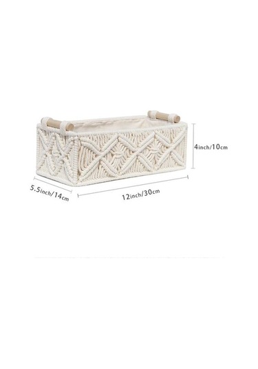 Dokuma Pamuk Halat Depolama Sepeti Çok Fonksiyonlu Doku Kutusu Vintage Dekorasyon Mutfak Oturma Odası Banyo Depolama Sepetleri 1