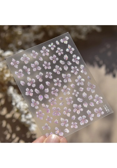 1 Adet 5d Japon Pembe Petal Kabartmalı Nail Art Etiketler Zarif Retro Çiçek Kendinden Yapışkanlı Transfer Tırnak Süslemeleri Çıkartmaları Dıy Siyah Gri