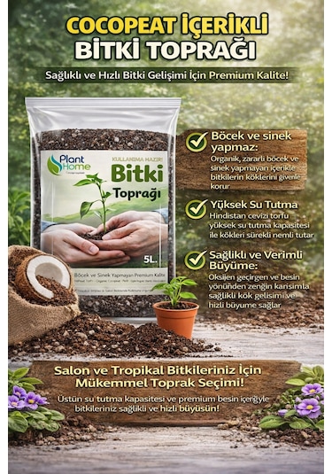 5l Bitki Toprağı Cocpeat, Torf Ve Perlit Karışımlı Böcek Yapmayan Özel Karışım