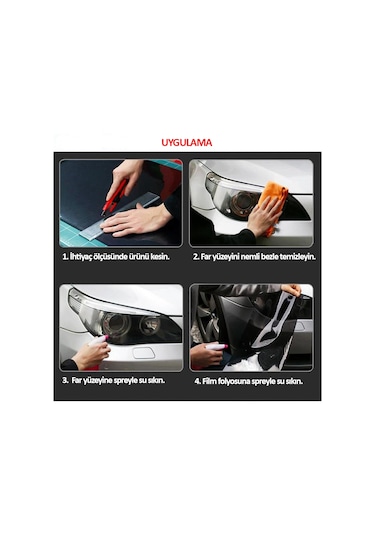 Dayanıklı Kaliteli Far Stop Filmi Folyosu Kaplama Şeffaf 1 M