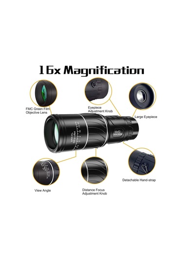 Monoküler Teleskop Yeşil Film Optik Yüksek Güçlü Monoküler Teleskop 16x52