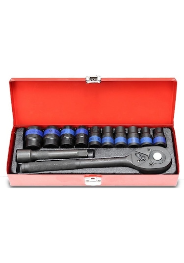 Makroyapı12 Parça Lokma Takımı 1/2 Set Lokma 6 Köşe Lokma Siyah