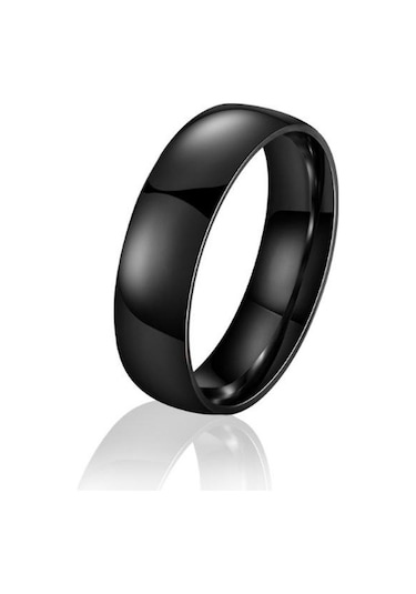 Siyah Titanyum Çelik Yüzük 6mm Arcin Erişte Yüzükler Basit Vahşi El Aksesuarları 7 Siyah
