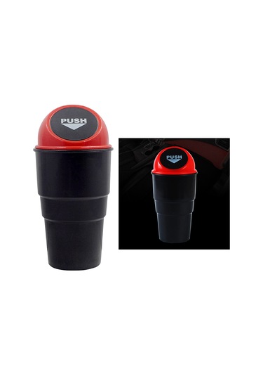 Homyl Oto Araba Çöp Tutucu Kutusu Toz Sepeti Tenekesi Kırmızı Kırmızı