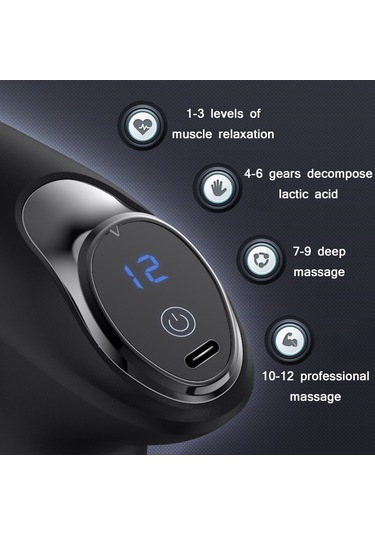 Sones Ps818 Değişken Hızlı Titreşimli Mini Kas Fasyası Rahatlatıcı Masaj Aleti, Özellikler: 12 Vites Kırmızı Çok Renkli