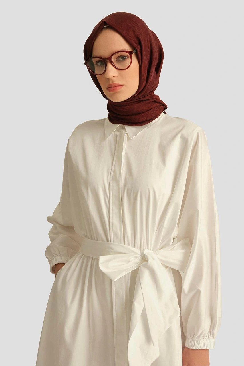 Armine Gömlek Elbise 25yd9025-1 Beyaz Beyaz