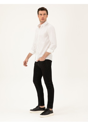 Cacharel Beyaz Slim Fit Pmuk Karışımlı Gömlek 15841036