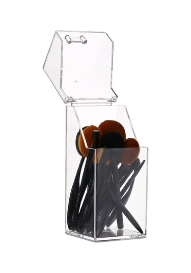 Padalink Akrilik Şeffaf Makyaj Fırça Organizer - Kapaklı Dikdörtgen Kutusu, Toz Koruma Ve Düzenli Saklama Diğer