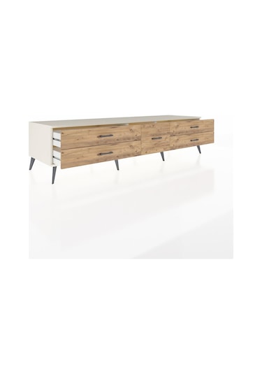 Kronos Tv Ünitesi 5 Çekmeceli 220x59x51 Aytaşı-çam Atlas Çam/atlas Çam - Aytası