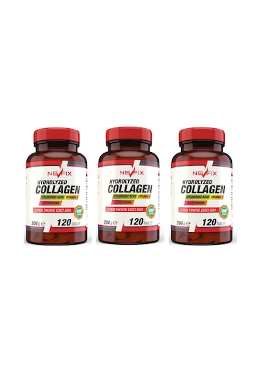 Nevfix Collagen ( Kolajen) Hyaluronic Acid 120 Tablet X 3 Kutu