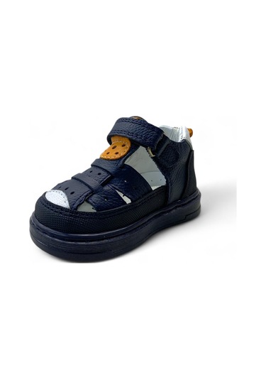 420 Erkek Bebek Deri Yazlık İlk Adım Ayakkabısı Lacivert