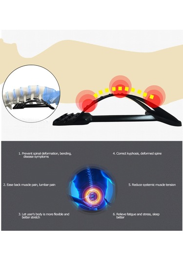 Maiyame Evde Kullanıma Uygun Bel Çekici Ve Masaj Aleti - Bel Ağrısı Alleviatörü, Dik Duruş Düzeltici, 3 Seviye Ayarlanabilir Abs Materyal Çok Renkli