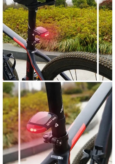 Sıladanal Led Güneş Enerjisi İle Şarj Edilebilir Bisiklet Kuyruk Lambası Solar Bisiklet Lambası Siyah