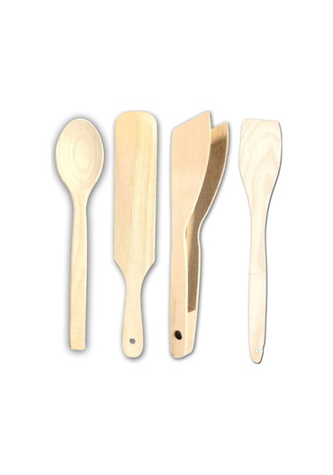 Pratik Kullanım Ahşap Mutfak Seti 4 Parça