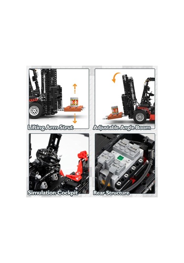 Jm Bricklayer Teknik Forklift Yapı Blokları, 2,4 Ghz Rc Uzaktan Kumandalı Parçalı Setler Çok Renkli