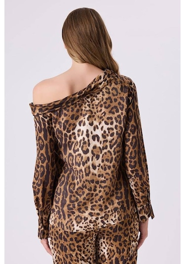 Fever Kayık Yakalı Kadın Bluz 342114032 LEOPAR
