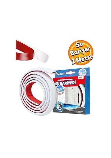 Bondit Su Bariyeri Kapı Altı Sızdırmaz Su Tutucu Yapışkanlı Slikon Bant Bandı 2 Metre Bnd01020015