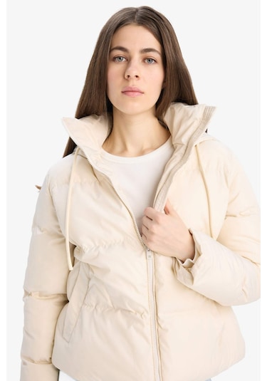 DeFacto Standart Fit Kapüşonlu Fermuarlı Cepli Şişme Mont E9592AX25SPBG414 Bej DeFacto Standart Fit Kapüşonlu Fermuarlı Cepli Şişme Mont E9592AX25SPBG414 Bej