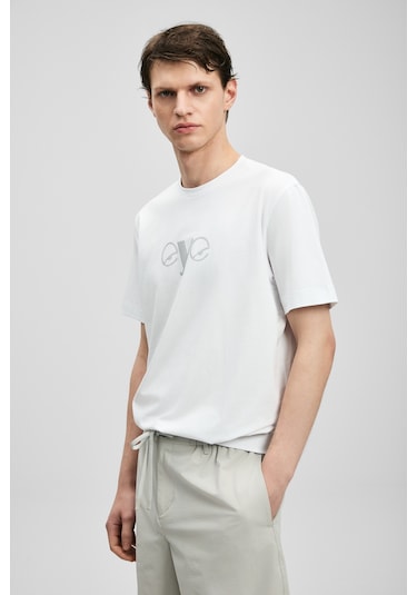 Lufian Larry Modern Grafik T- Shirt Kırık Beyaz Kırık Beyaz 111020306100510
