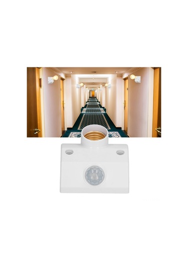 Fosenze E27 Soketli Akıllı Isı Algılayıcı Ampul Tabanı, 50w, 90-240v, 2-10m Algılama Mesafesi, Otomatik Açma-kapama, Enerji Tasarrufu, Duvar/balkon/ Koridor Uyumlu