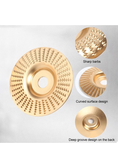 Reedark Ahşap Zımpara Ve Parlatma Diskleri Seti - 3 Parça Altın Renkli Karbon Çelik Açılı Ve Kavisli Yüzeyler İçin Gümüş