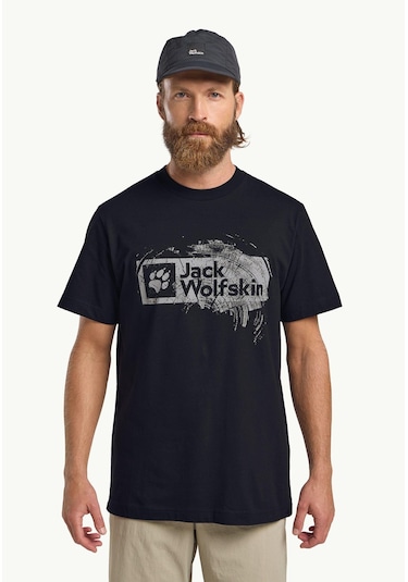 Jack Wolfskin Brand T M Erkek T-shirt-29683 Lacivert