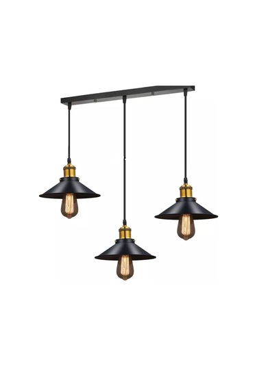 Mylights Retro Metal Üçlü Sıralı Rustik Avize 60Cm En Masa