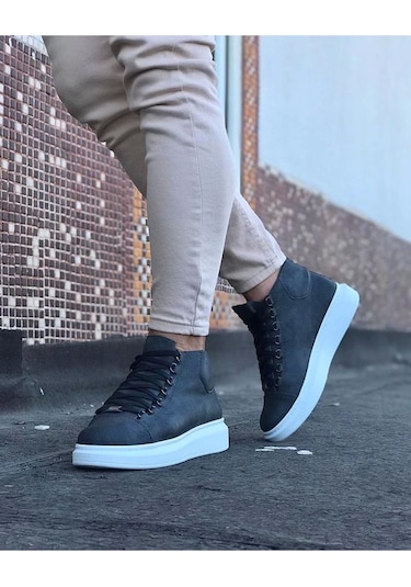 Wagoon Wg032 Gri Bağcıklı Sneakers Yarım Bilek Bot Gri
