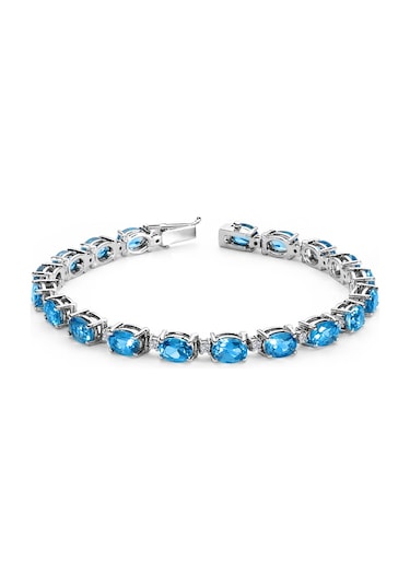 Lova Pırlantalı Oval Blue Topaz Bileklik -  4080003