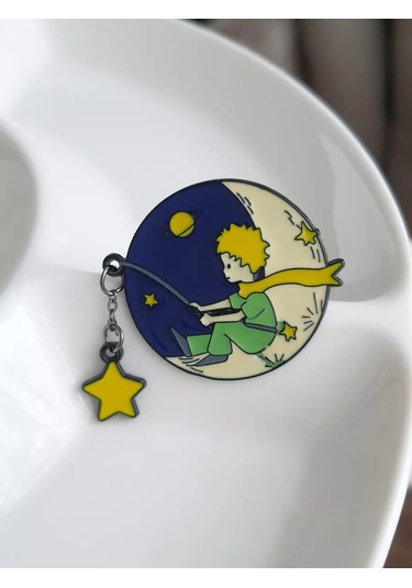 Proshik Küçük Prens Broş Küçük Rozet 242630018 Gri