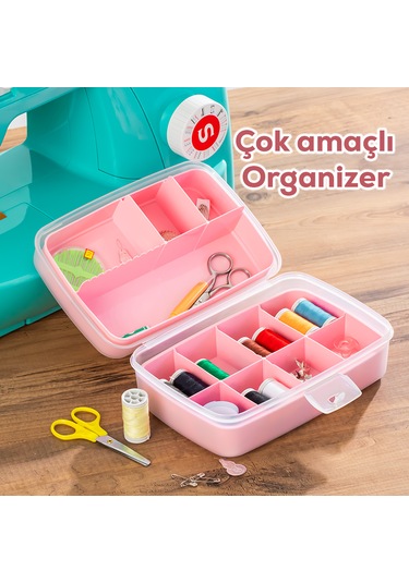 Porsima 1192-2 Premium 12 Bölmeli Çok Amaçlı Organizer Saklama Ka Pembe