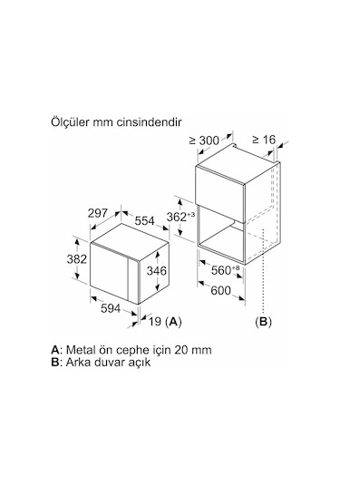 Bosch BFL524MB2 20 L Ankastre Mikrodalga Fırın