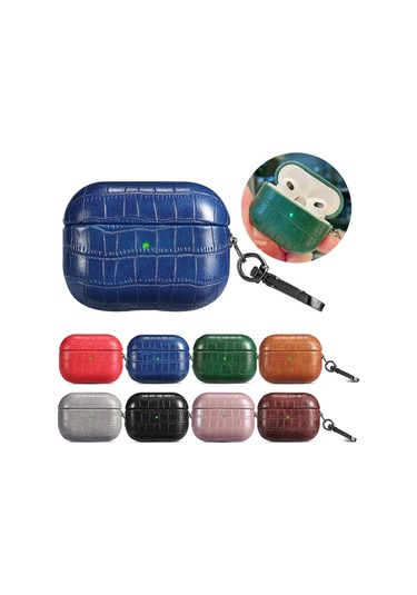 Airpods Uyumlu Pro Timsah Dokusu Kulaklık Koruyucu Kılıf İçin Açık Kahverengi