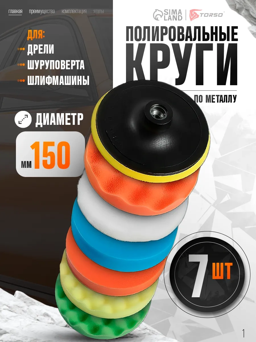 Torso Araçlar Ve Farlar İçin 7'li Sünger Parlatma Diskleri 38667291