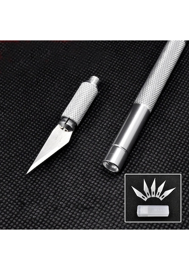 Bianyo. Kretuar Bıçağı. Metal Saplı. 5 Yedek Uçlu. Kretuar Seti.